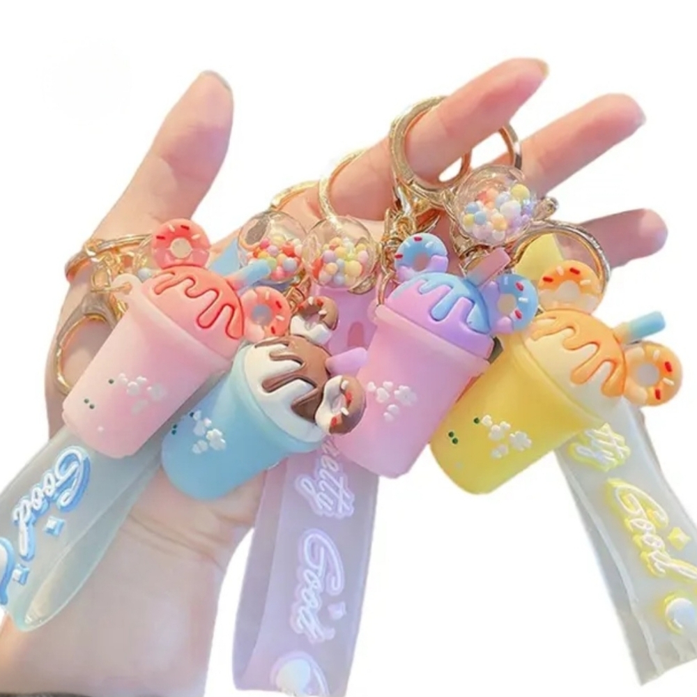 Mickey Minnie Mouse Ears ice cream milkshake key chain